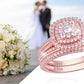 Zircon Rose Wedding Ring set - the jewellery house