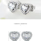 Silver Framed Heart Stud Earrings - the jewellery house