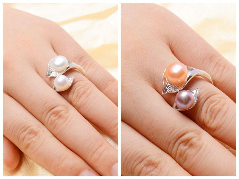 Natural Double Pearl Ring for Women - the jewellery house