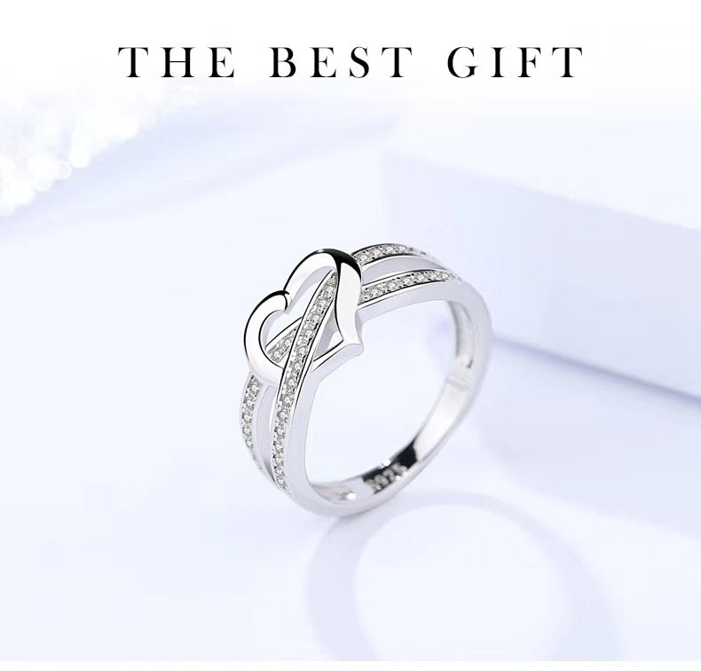 Romantic Heart Belt Silver Ring - the jewellery house