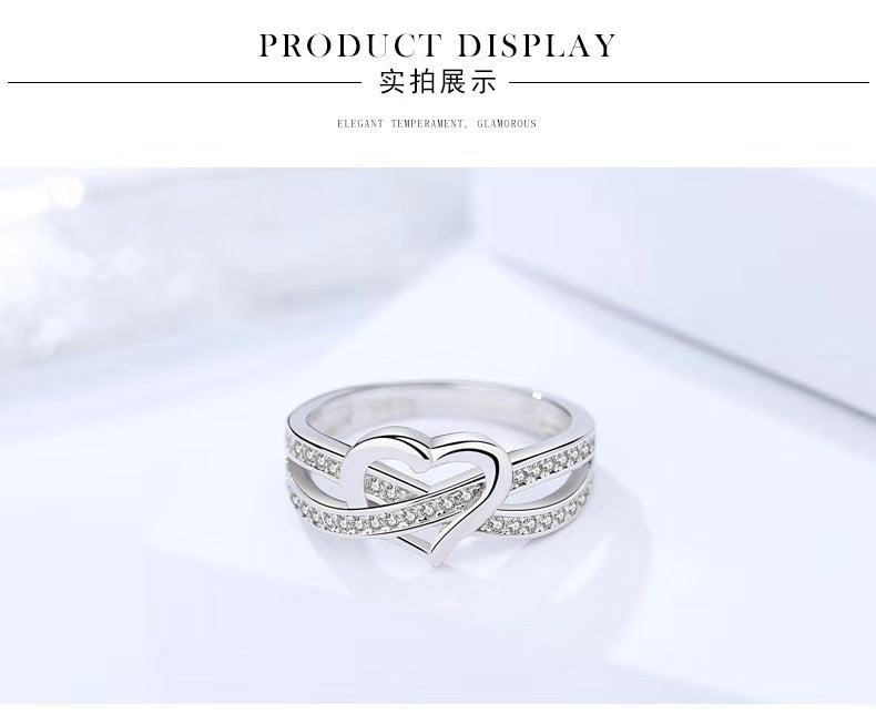 Romantic Heart Belt Silver Ring - the jewellery house