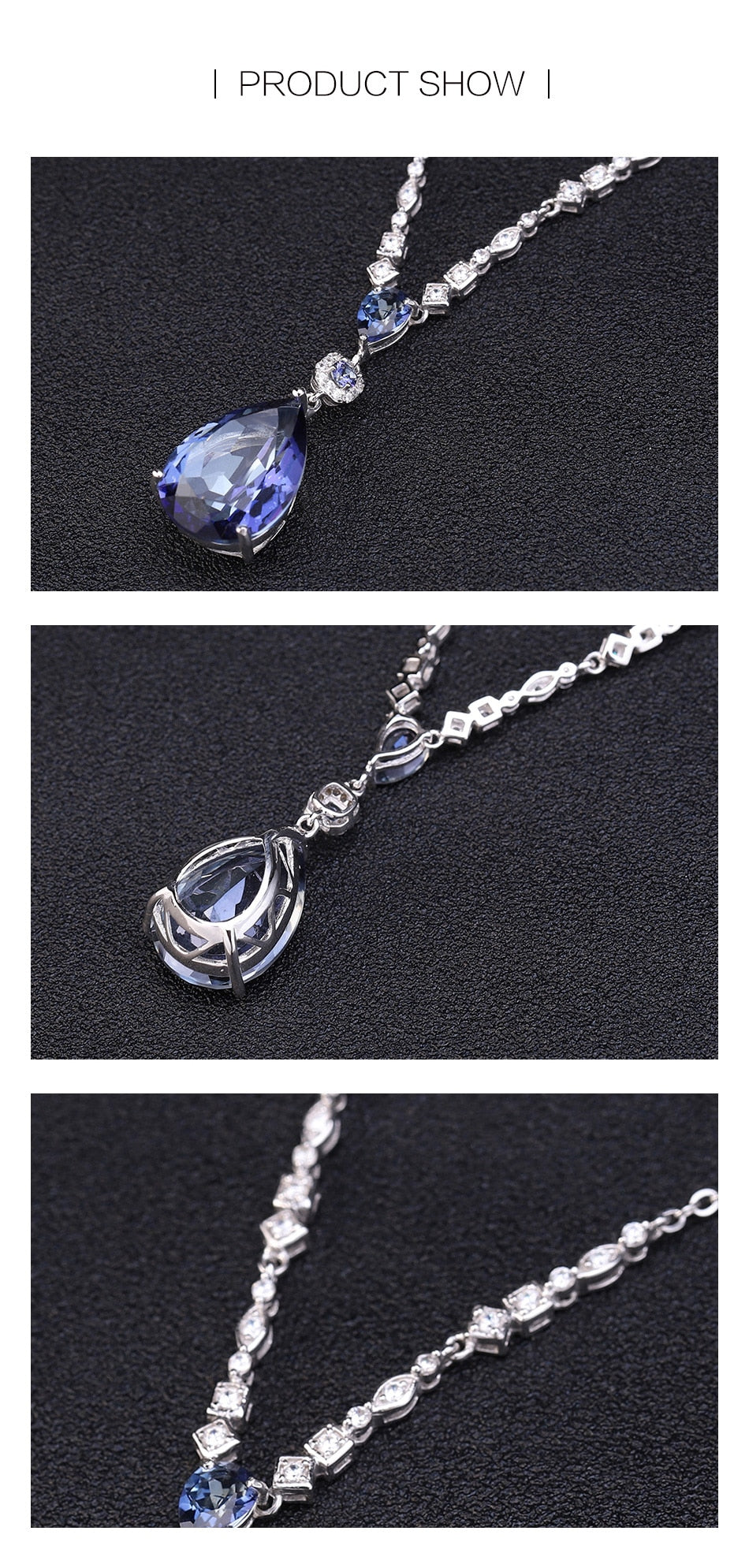 Natural Iolite Blue Quartz Crystal Necklace - the jewellery house