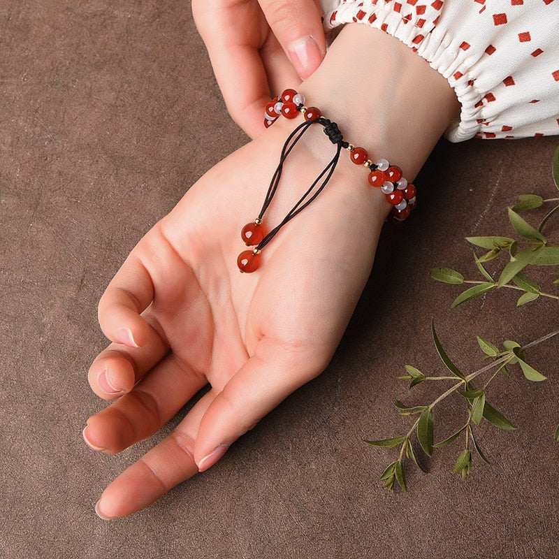 Natural Jade Beads Flowers Bracelet - the jewellery house