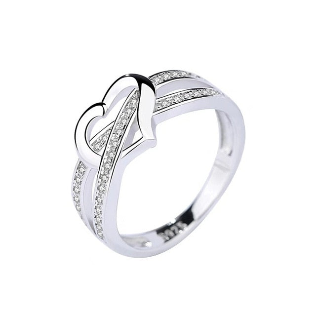 Romantic Heart Belt Silver Ring - the jewellery house