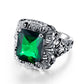 bague femme de marque de luxe Vintage Emerald Ring Silver - The Jewellery House