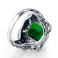 bague femme de marque de luxe Vintage Emerald Ring Silver - The Jewellery House