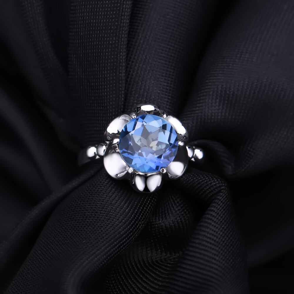  Mystic Natural  Blue Topaz Sterling Silver Rings - The Jewellery House