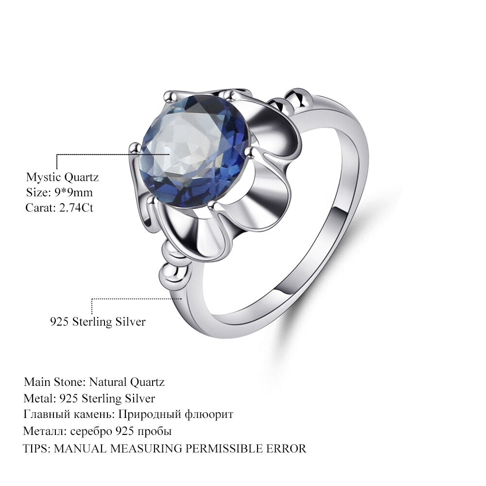  Mystic Natural  Blue Topaz Sterling Silver Rings - The Jewellery House