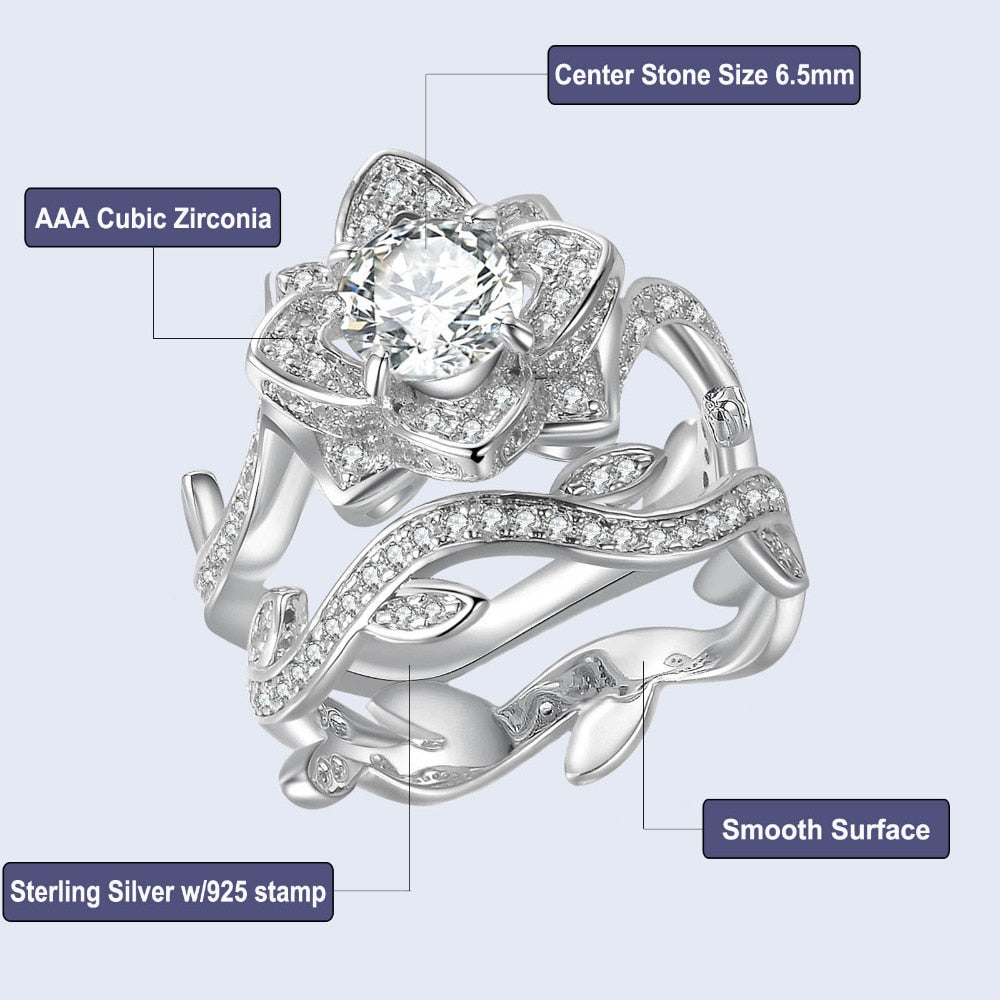 The Flower of Life 2.3 Carats Wedding Ring - the jewellery house