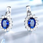 Silver Sapphire Clip Earrings Blue - the jewellery house