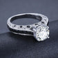 Silver Elegant Black Spinel Engagement Rings - The Jewellery House