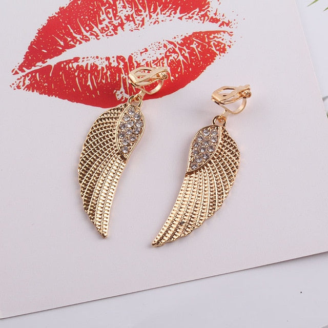 Angel Wings beauty No Pierced Rhinestone Clip on Earring - the jewellery house