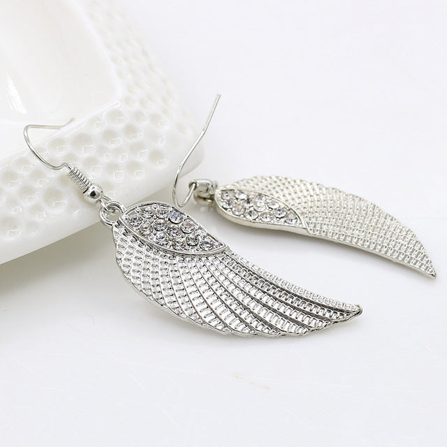 Angel Wings beauty No Pierced Rhinestone Clip on Earring - the jewellery house