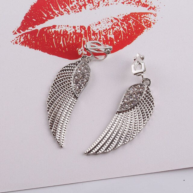 Angel Wings beauty No Pierced Rhinestone Clip on Earring - the jewellery house