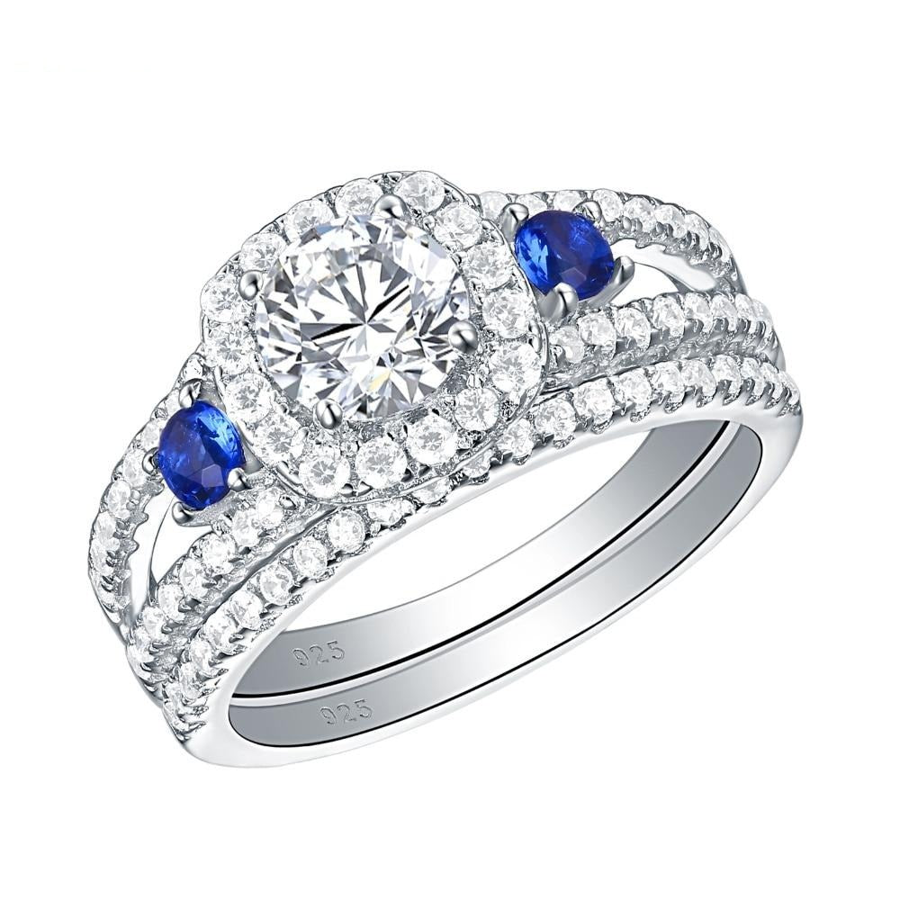 Blue Side Sterling Silver 925 Wedding Rings - the jewellery house