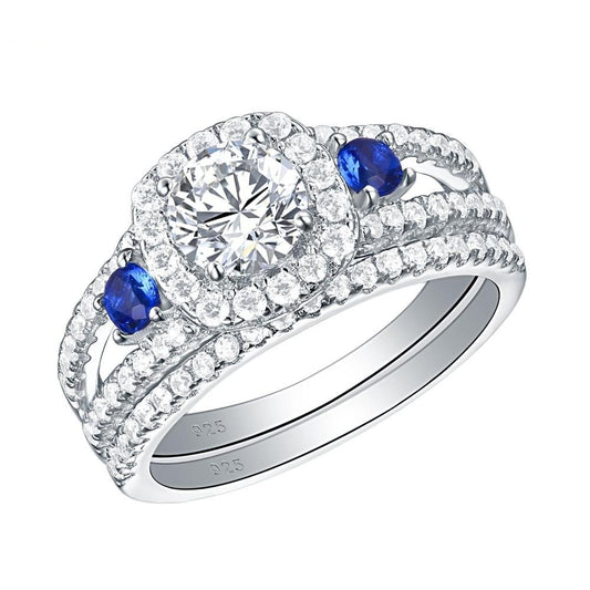 Blue Side Sterling Silver 925 Wedding Rings - the jewellery house