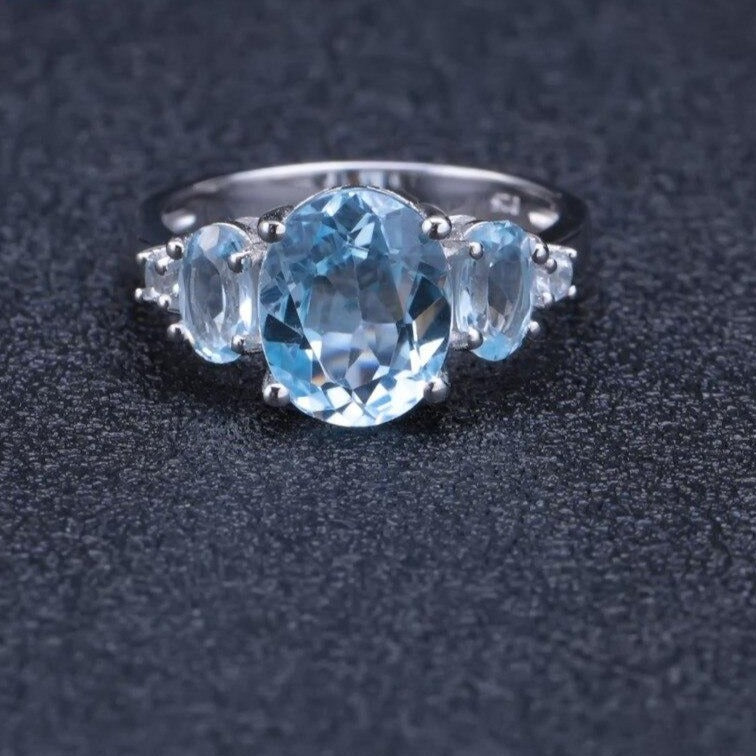 Sky Stone Blue Topaz Wedding Ring - the jewellery house