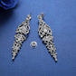 Silver color Crystal Long Drop Earrings Elegant Vase Shape - the jewellery house