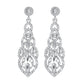 Silver color Crystal Long Drop Earrings Elegant Vase Shape - the jewellery house