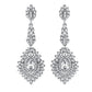 Silver color Crystal Long Drop Earrings Elegant Vase Shape - the jewellery house