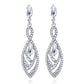 Silver color Crystal Long Drop Earrings  - the jewellery house