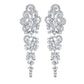 Silver color Crystal Long Drop Earrings Elegant Vase Shape - the jewellery house