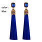 Red Black Square Cubic Zirconia Long Silk Tassel Earring - the jewellery house