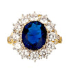 Romantic Luxury Golden Color With Big Oval Sapphire Ring With Diamonds - The Jewellery House