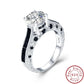 Silver Elegant Black Spinel Engagement Rings